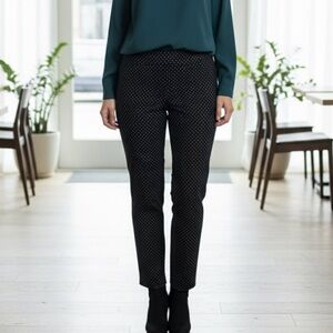 Chico's So Slimming 360 Straight Leg Jacquard Polka Dot Casual Career Golf 10